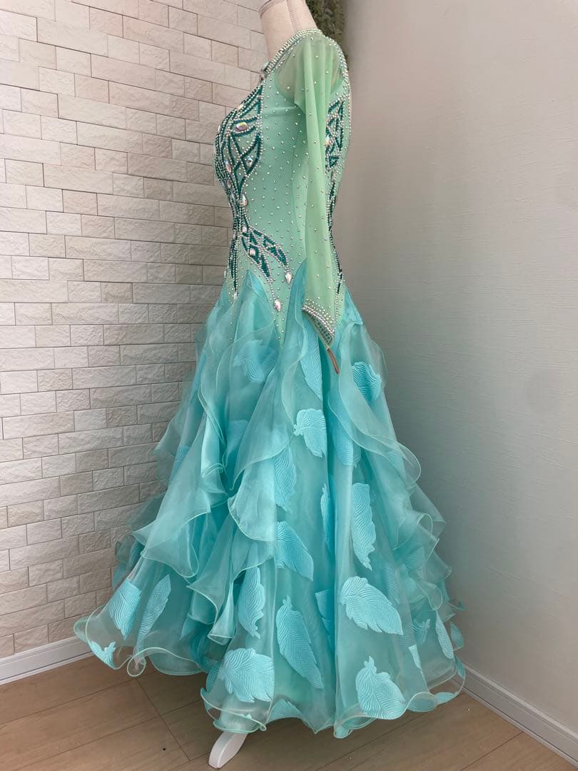 社交ダンス　スタンダードドレス⭐️ミントグリーンドレス