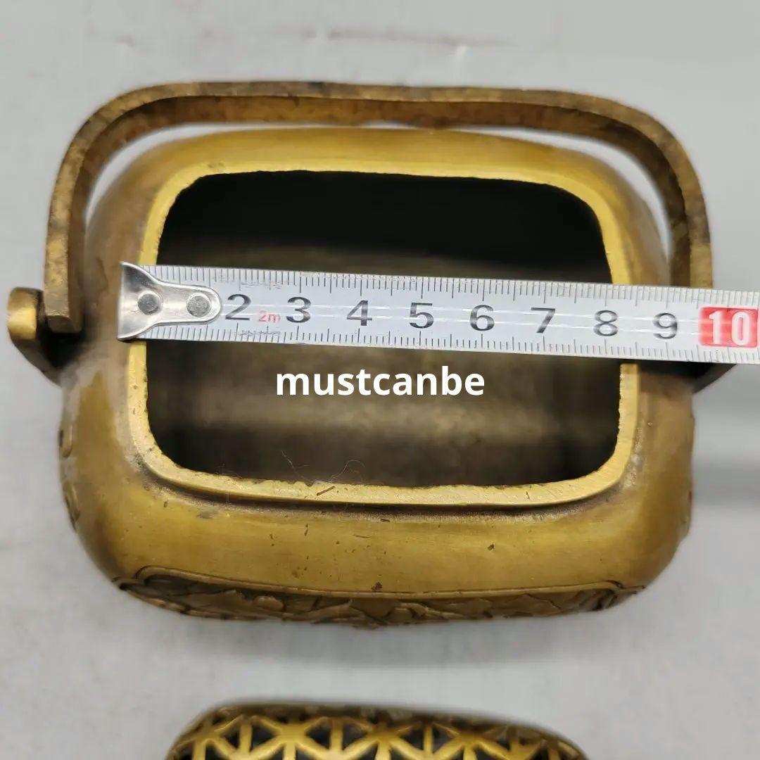 銅製 提梁暖手炉 香り炉 茶道香炉 香道具 装飾品 工芸品 置物