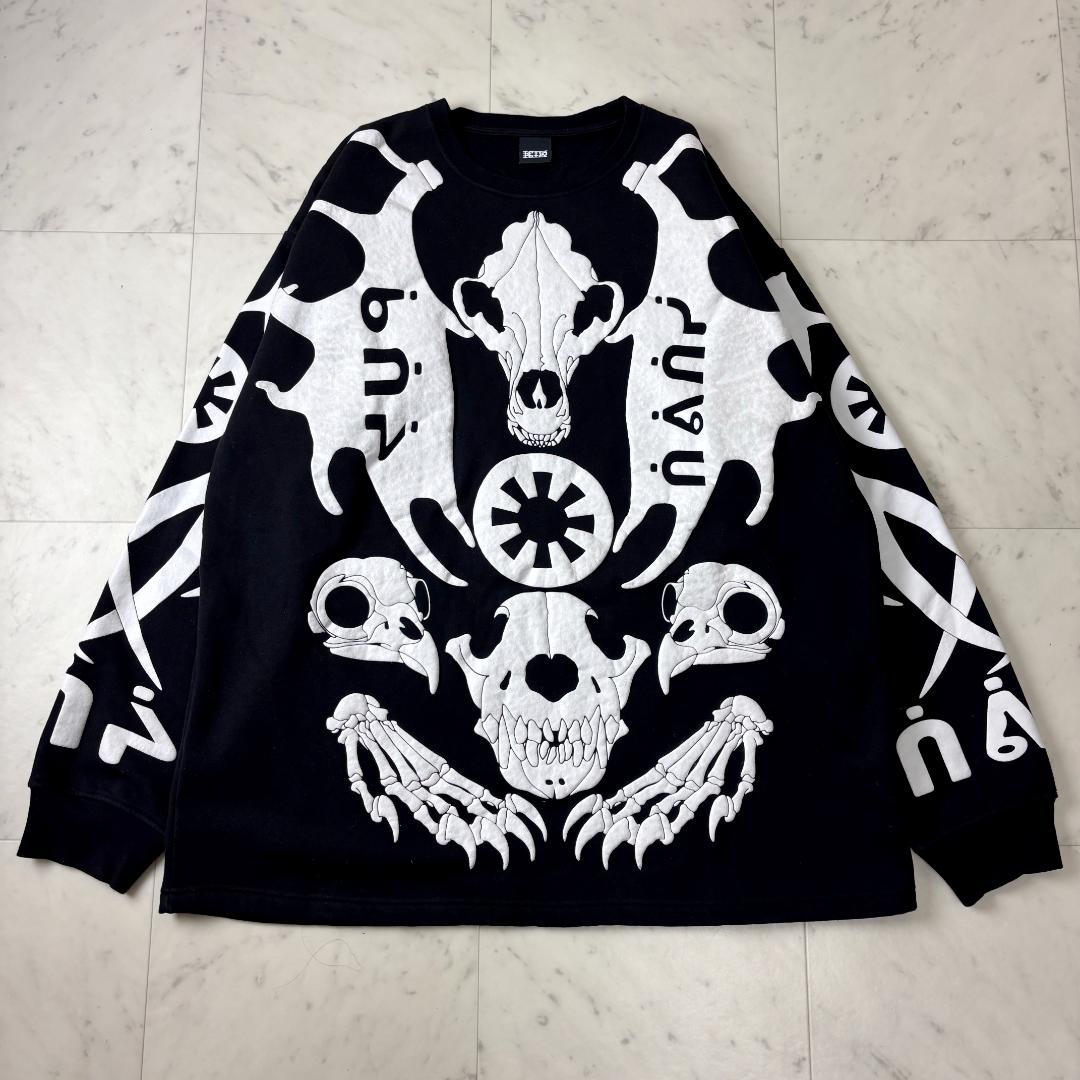レア✨ KTZ スケルトン L トレーナー オーバーサイズ ビッグシルエット 黒