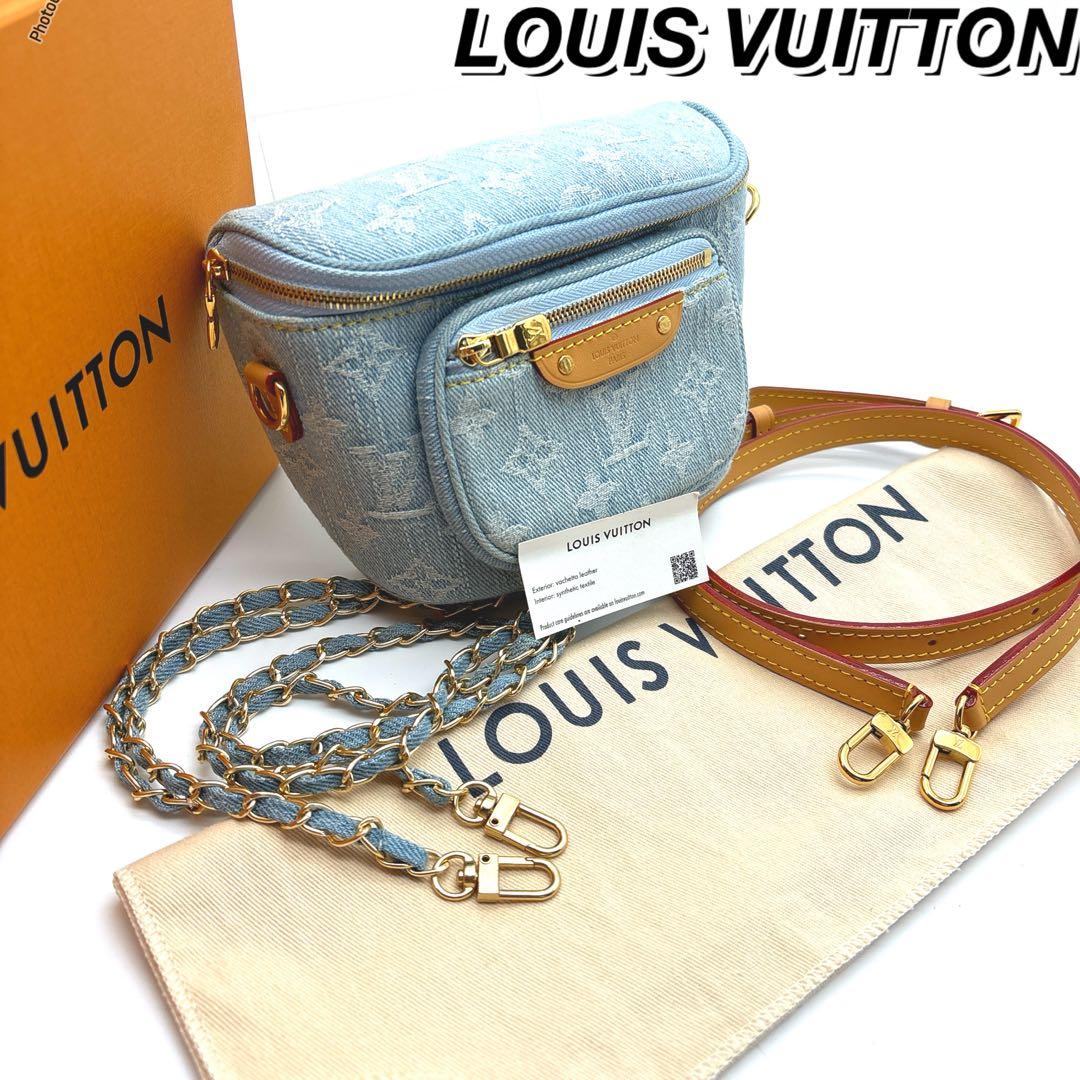 【極美品✨】激レアLOUIS VUITTONミニバムバッグ デニム スカイブルー