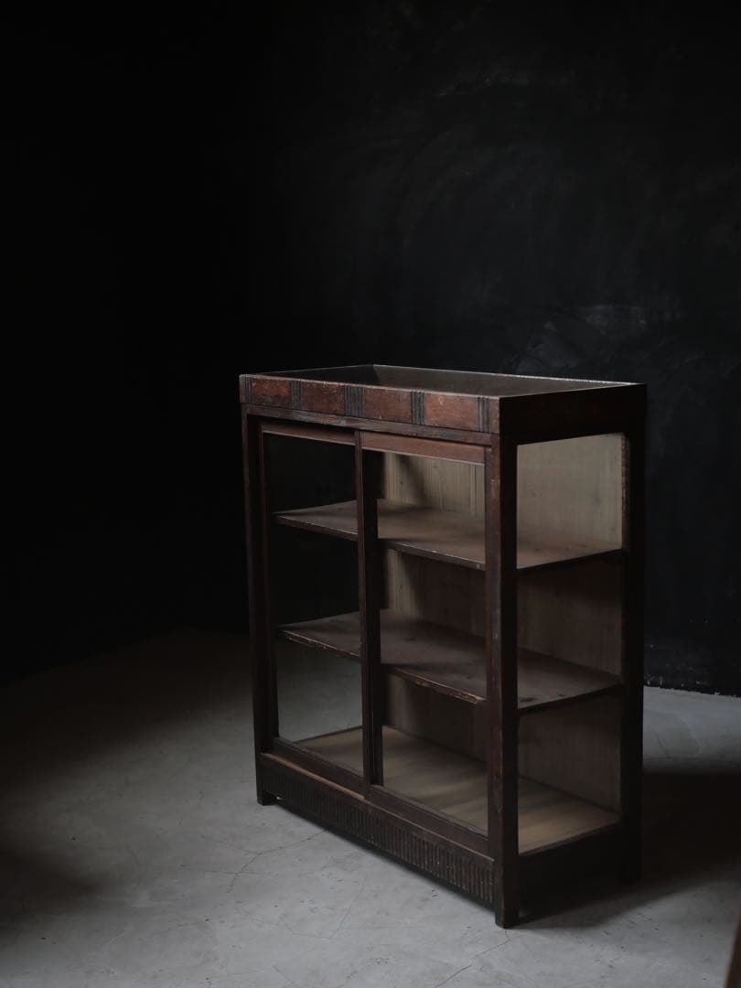 ショーケース　ゆらゆらガラス　古家具　古道具　アンティーク　レトロ