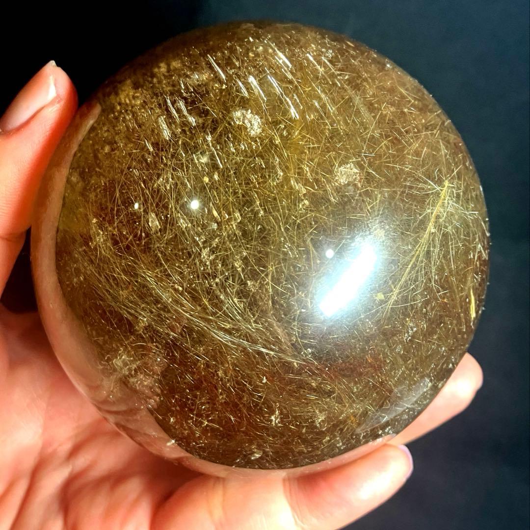 超特大　84mm ゴールドルチルクォーツ　金針水晶　パワーストーン