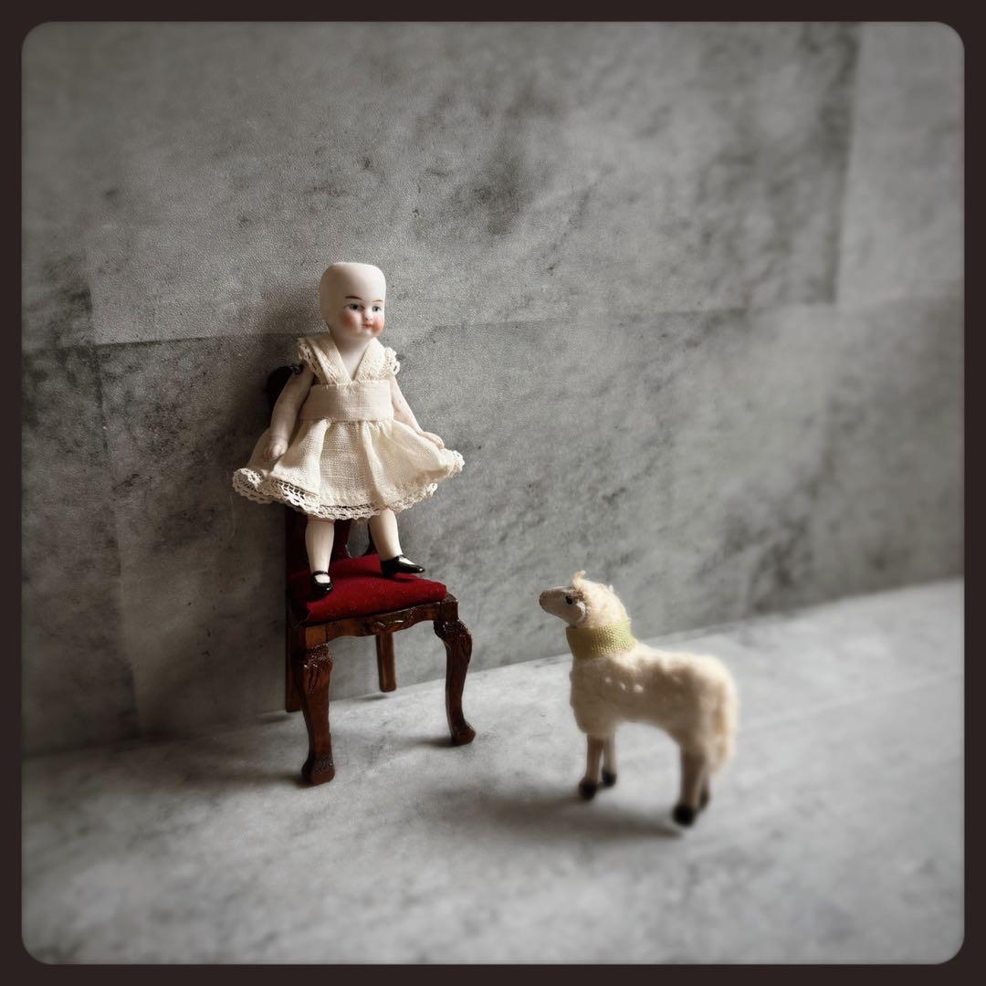 レアアンティーク 極小ミニョネット　ヴィンテージガラスケース付き