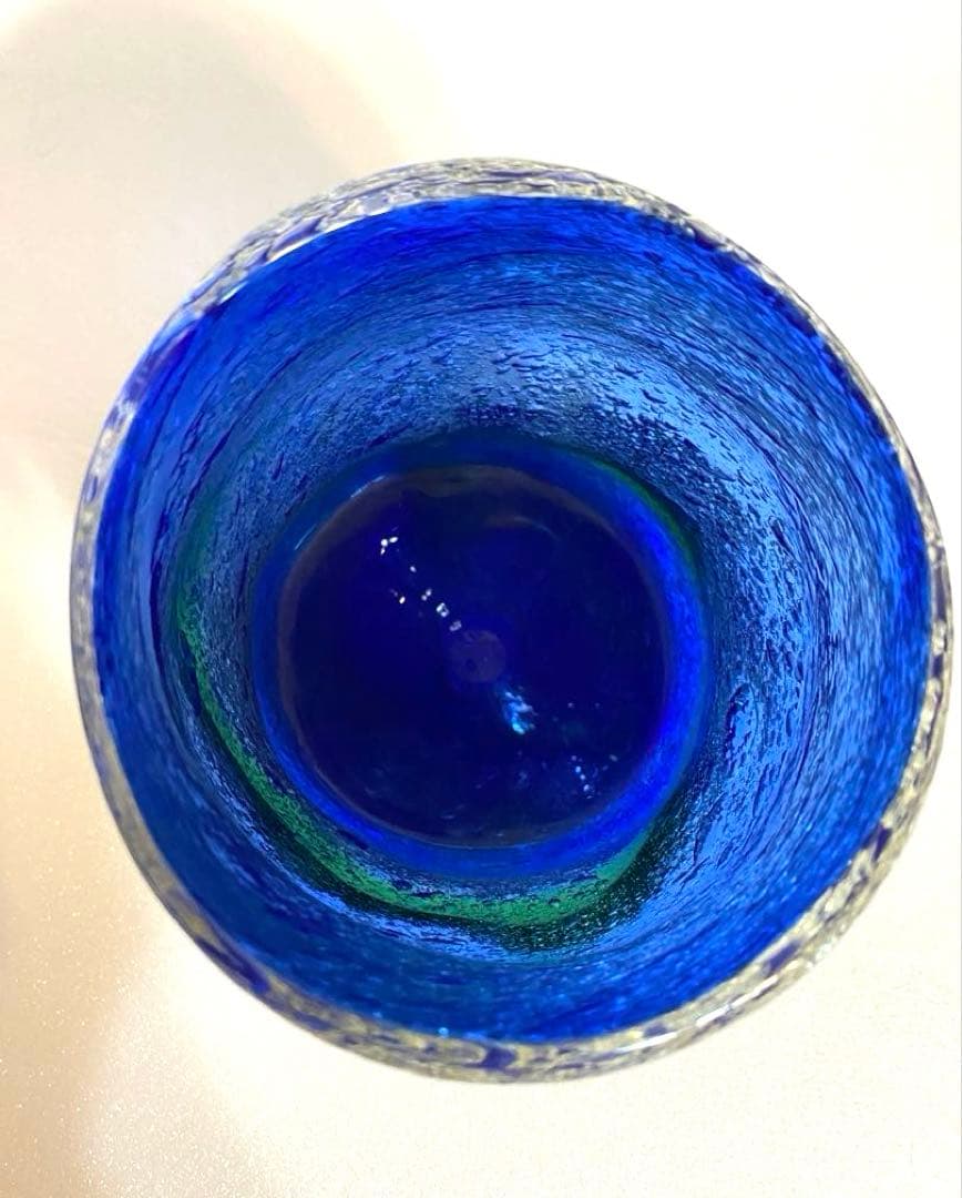 琉球ガラス　稲嶺盛吉グラス　刻印あり2個セット