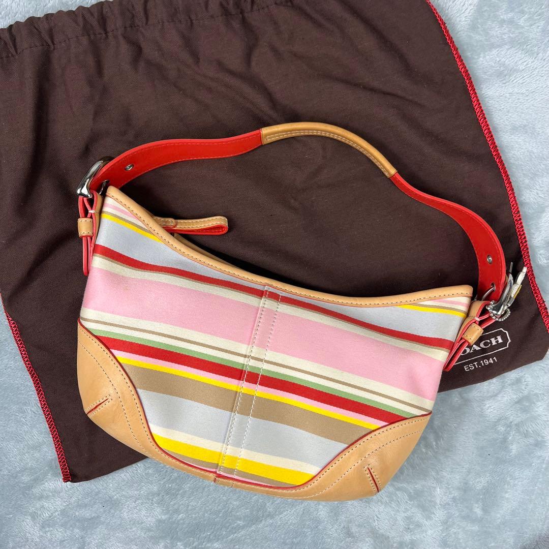 バッグ Coach Hobo Hand Bag stripe