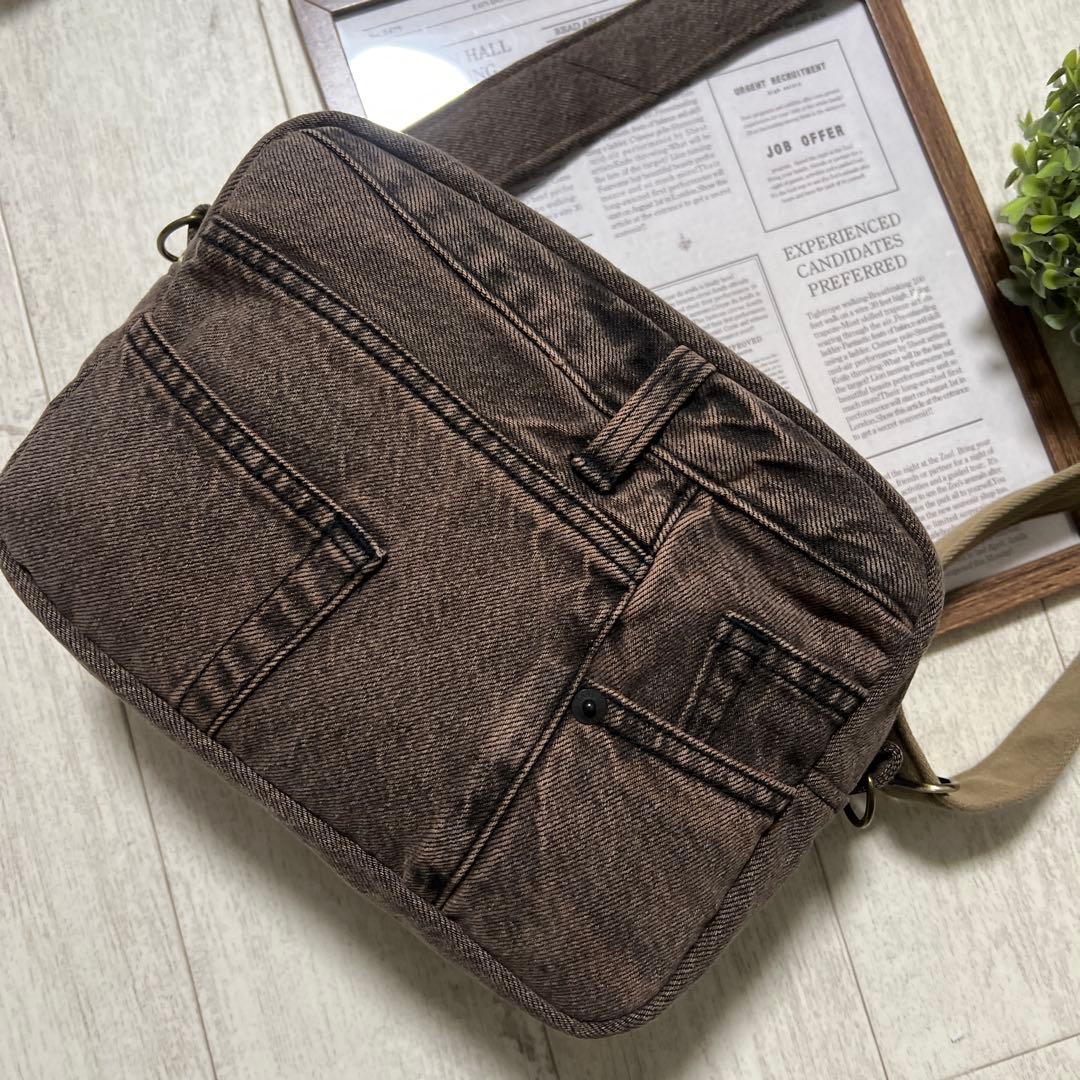 じいちゃん　ショルダーバッグ　デニムリメイク　ハンドメイド