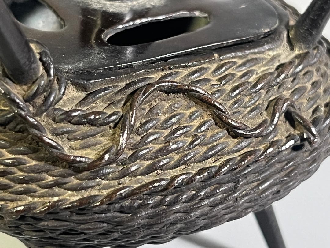 古銅 糸巻 香炉 時代物 渡雲鋳造