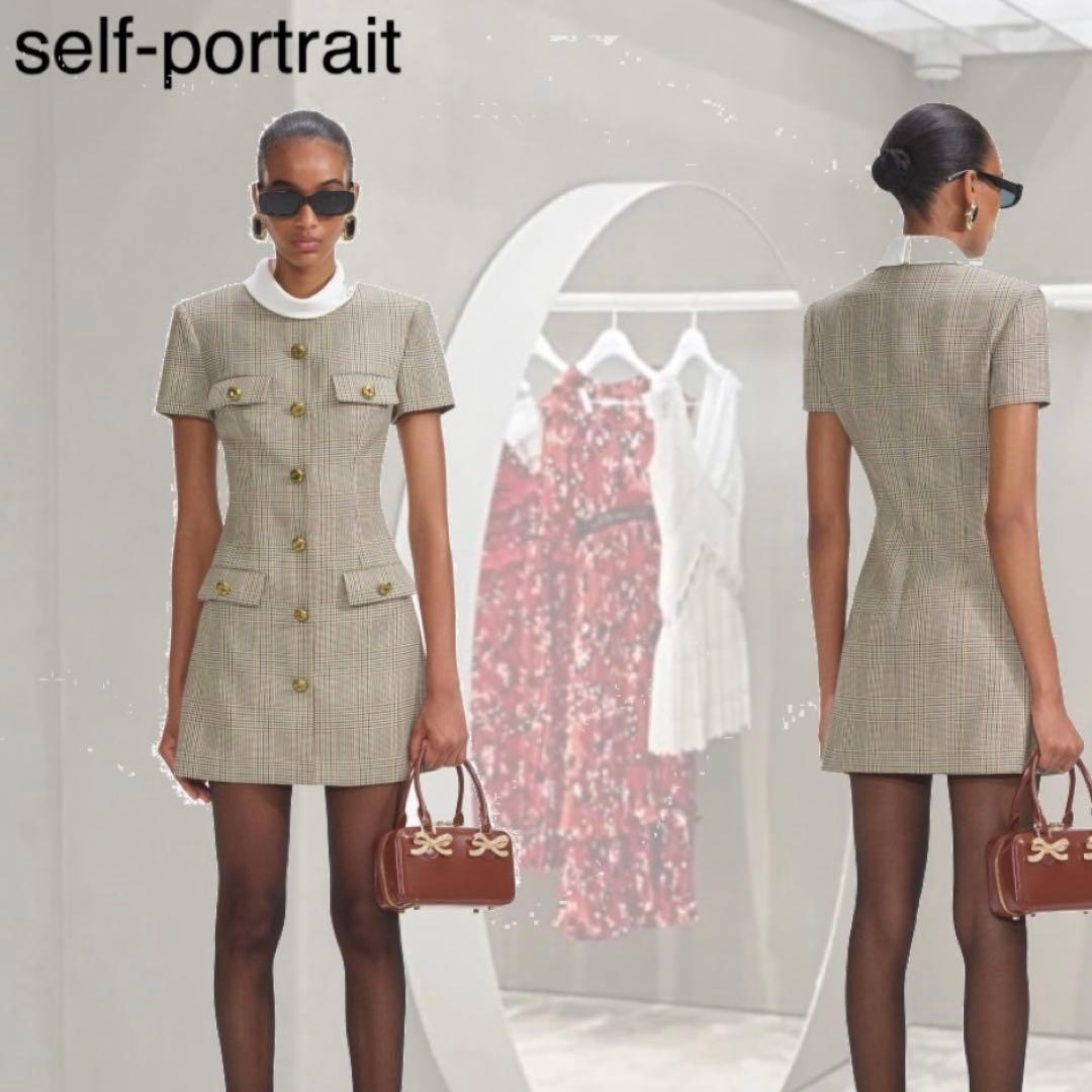 セルフポートレート チェック柄ドレス