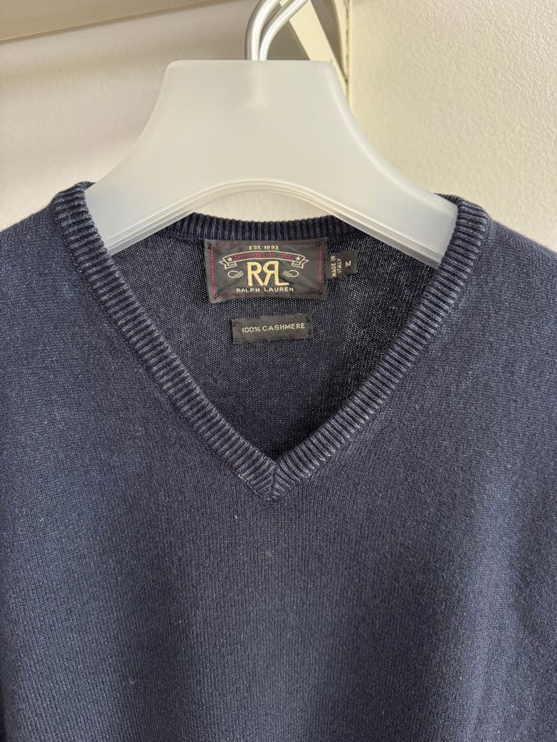 Ralph Lauren 100%カシミヤ Vネックセーター M ネイビー