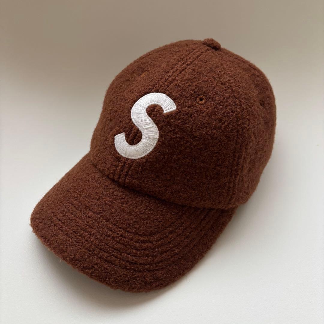 Supreme シュプリーム ウール Sロゴ 6パネルキャップ ブラウン