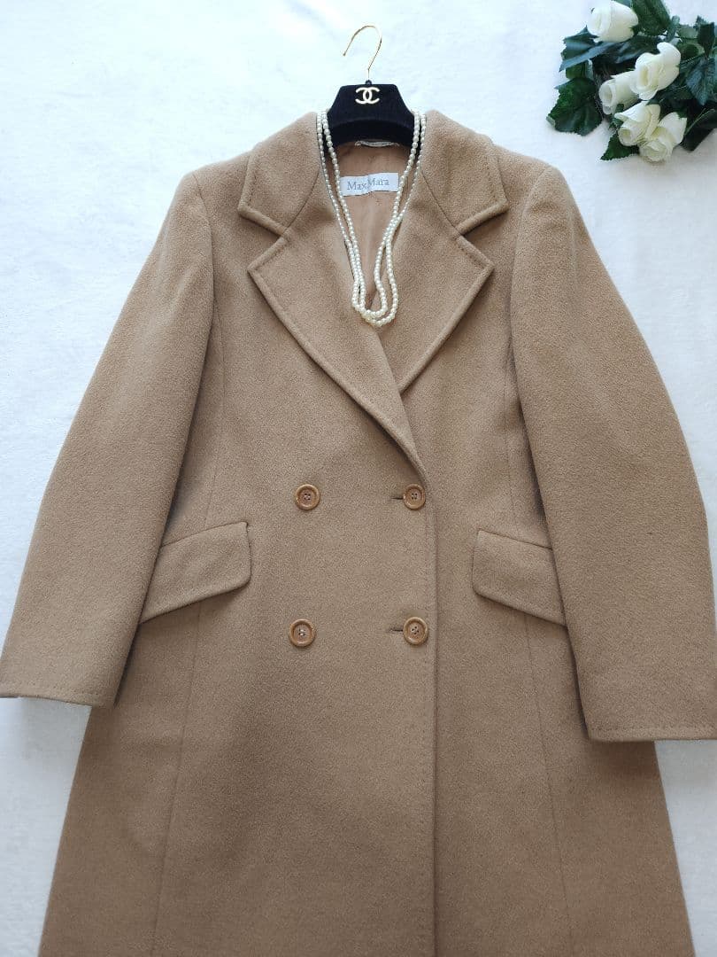 MaxMara 最高級ロングチェスターコート　47万 キャメル100%*若干訳有