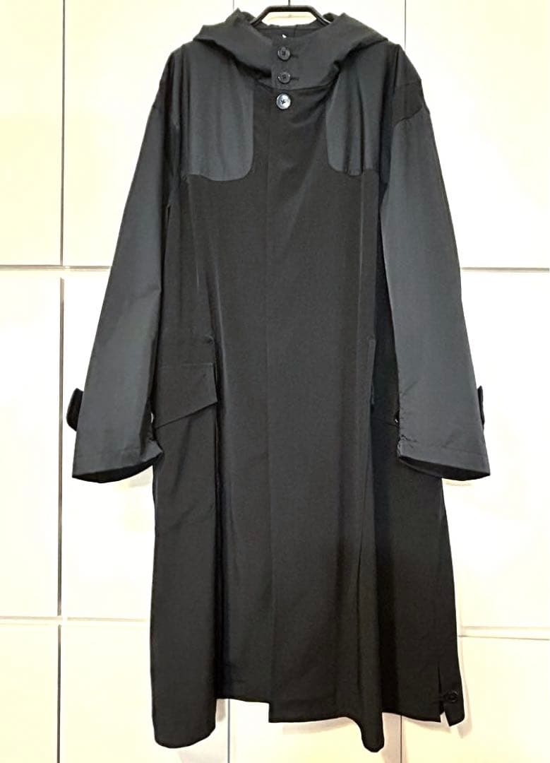 Ground Y （グラウンド ワイ） フード付きブラック ロングコート【美品】