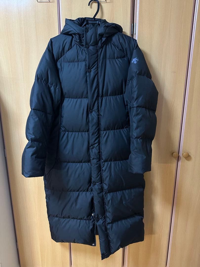 美品 ロング ダウン 黒 ブラック ベンチコート フェザーダウン Mサイズ