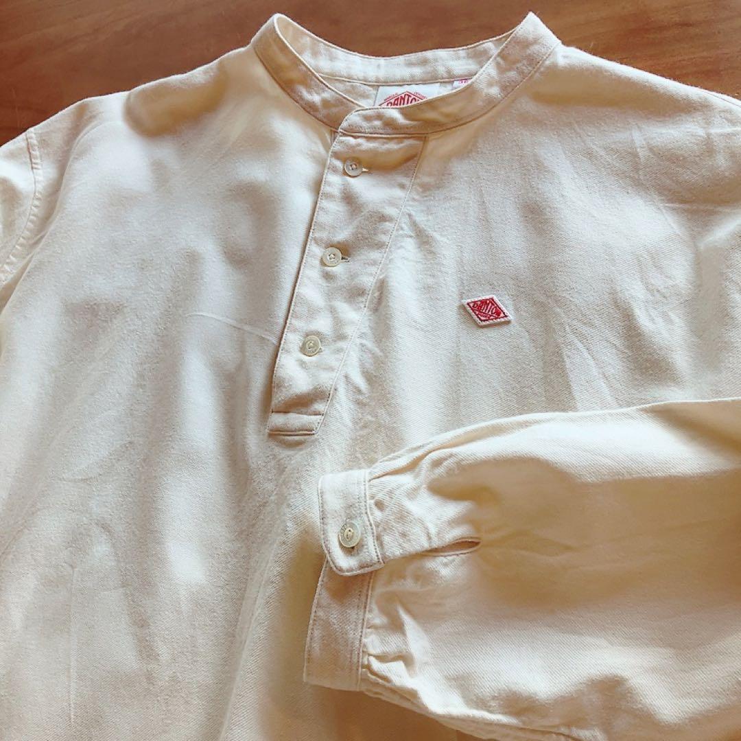 ダントン ヘンリーネックプルオーバーシャツ38アイボリー