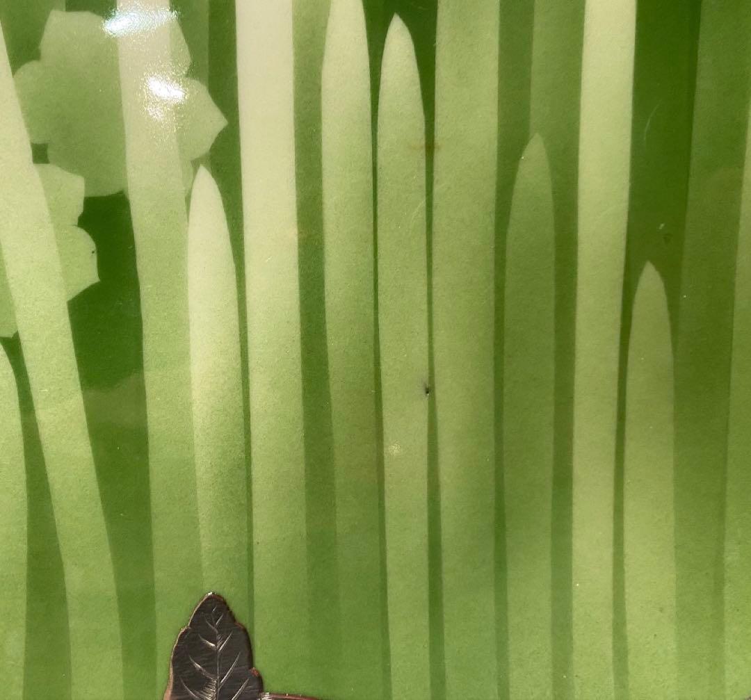 西浦焼 釉下彩銀装大皿