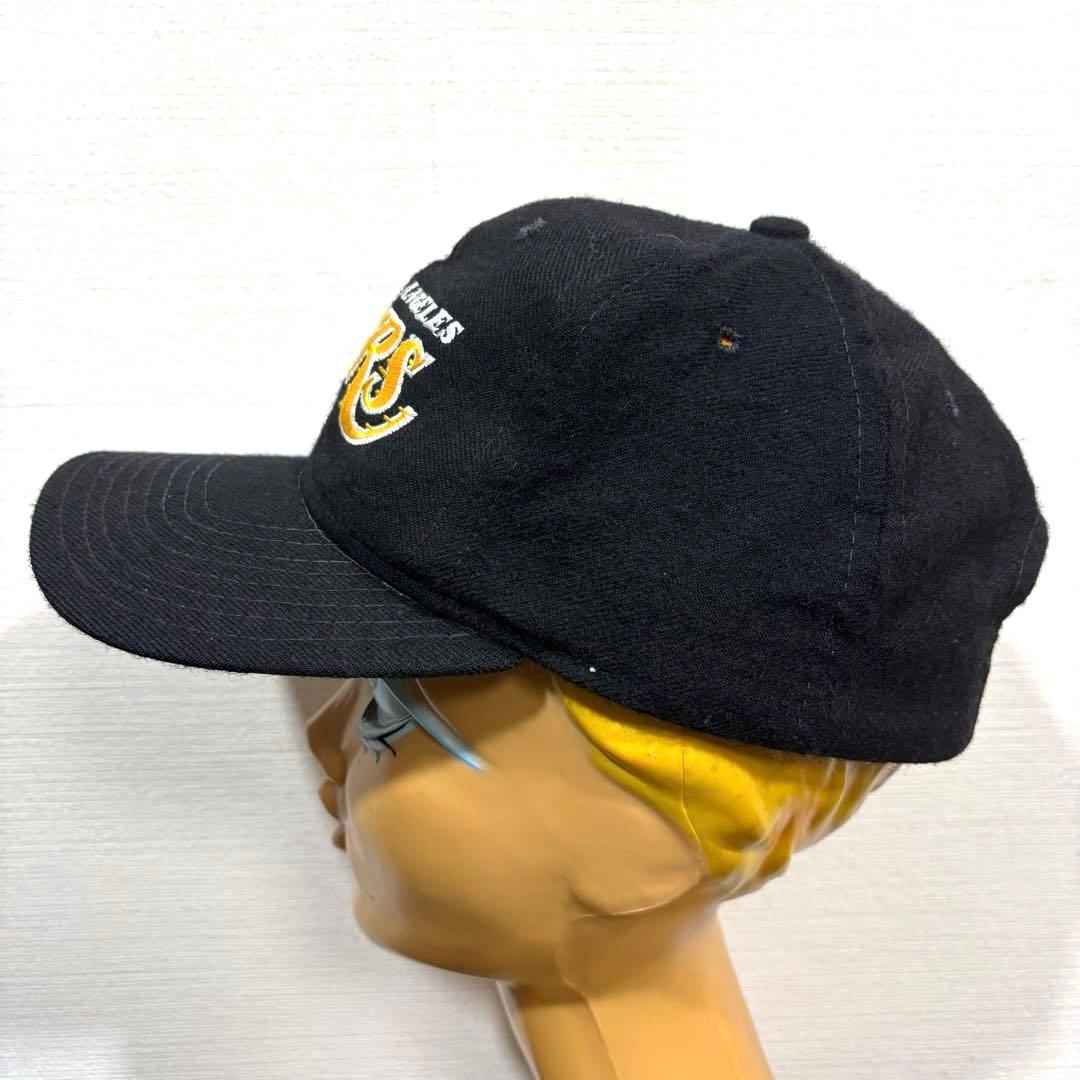 90s 黒 スターター ロサンゼルス レイカーズ オフィシャル ウール キャップ