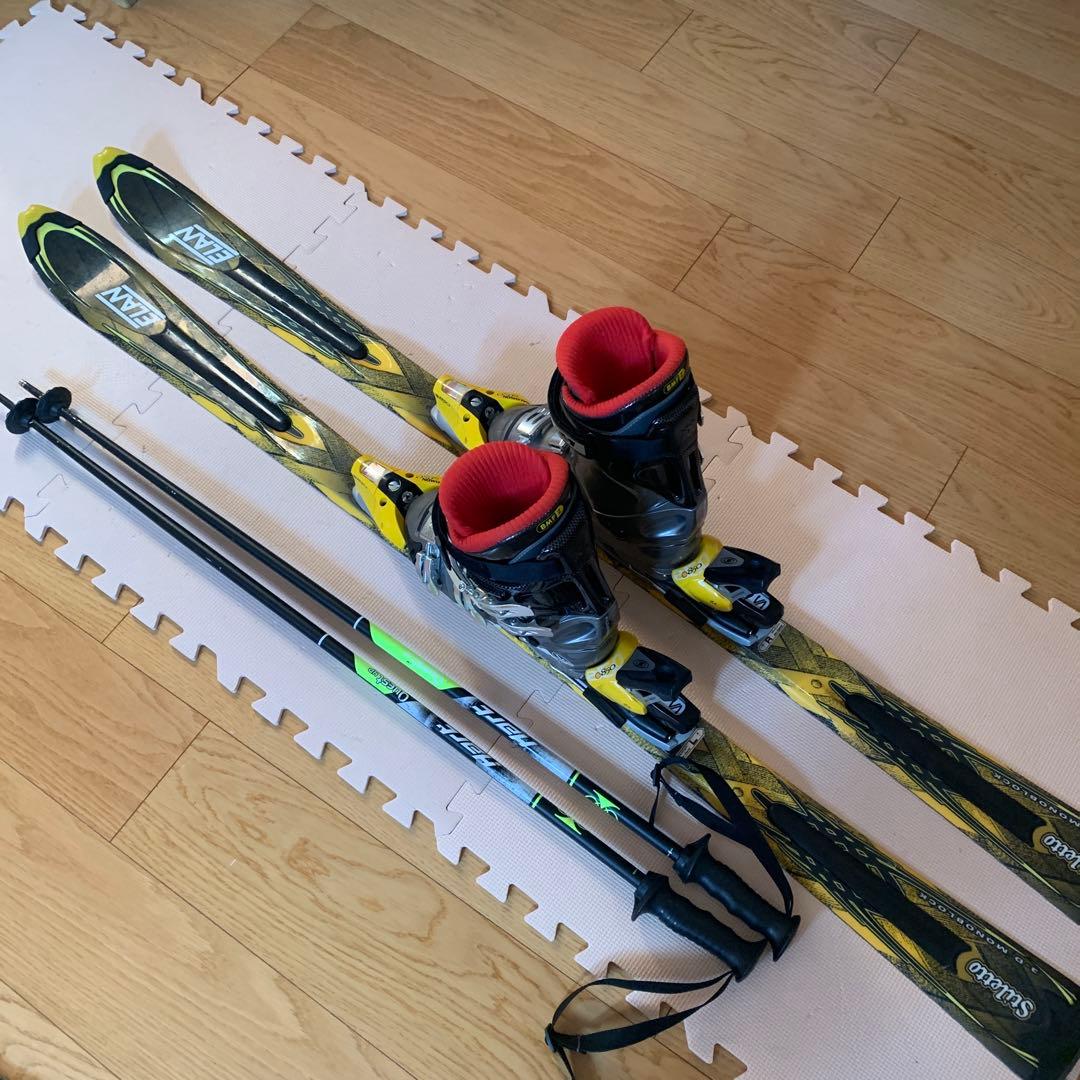 ELANスキー3点セット スキーブーツREXXAM ポール ストックHART