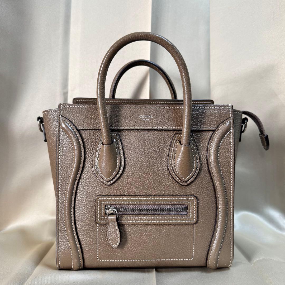 【CELINE】ラゲージ　ナノ　ドラムドカーフスキン　スリ
