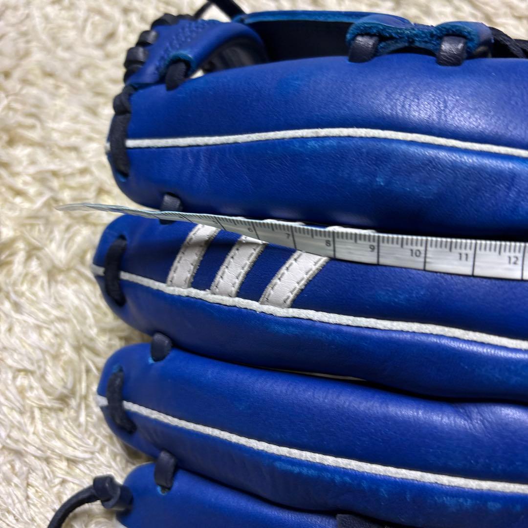 adidas アディダス 軟式 野球グローブ 一般 大人用 本革 希少ブルー 青