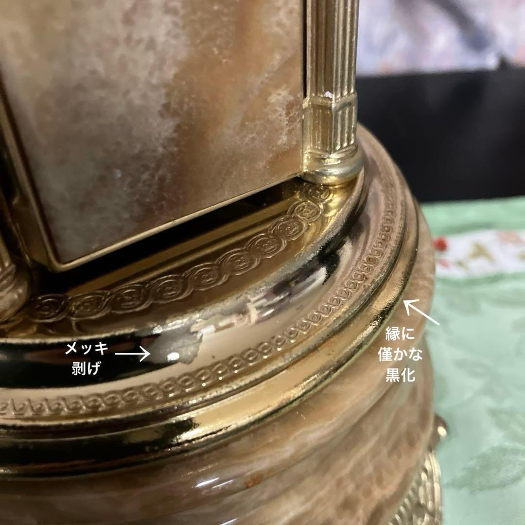 イタリア製オルゴール付き大理石シガレットケース葉巻入れ（曲は「白鳥の湖」）