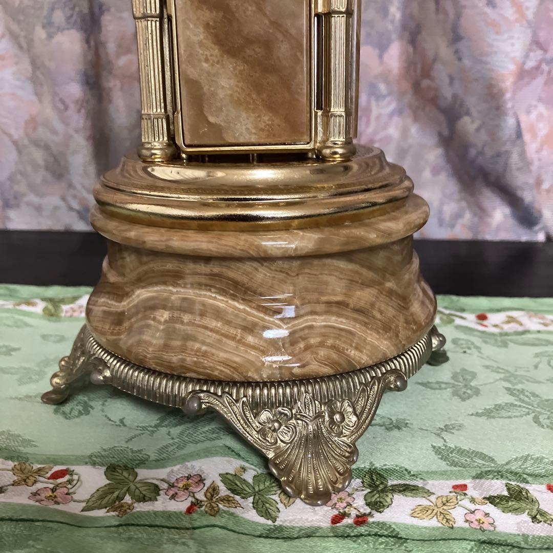 イタリア製オルゴール付き大理石シガレットケース葉巻入れ（曲は「白鳥の湖」）