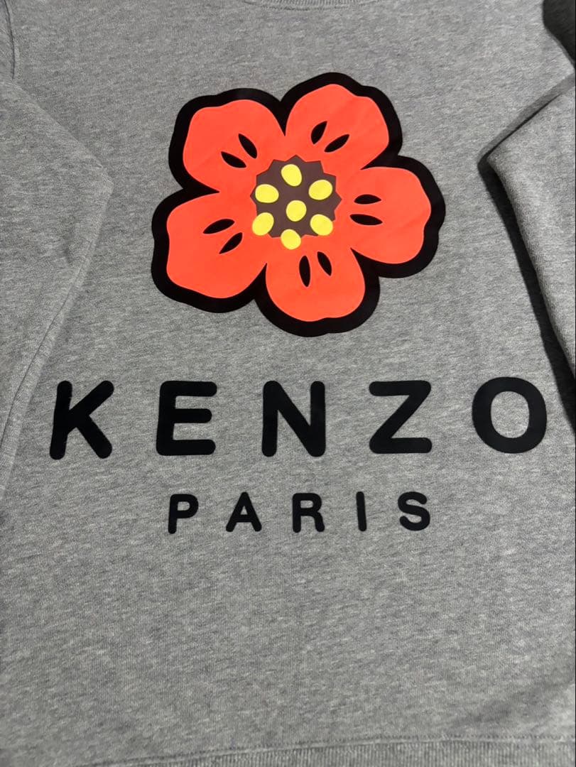 KENZO グレー 花柄スウェット L