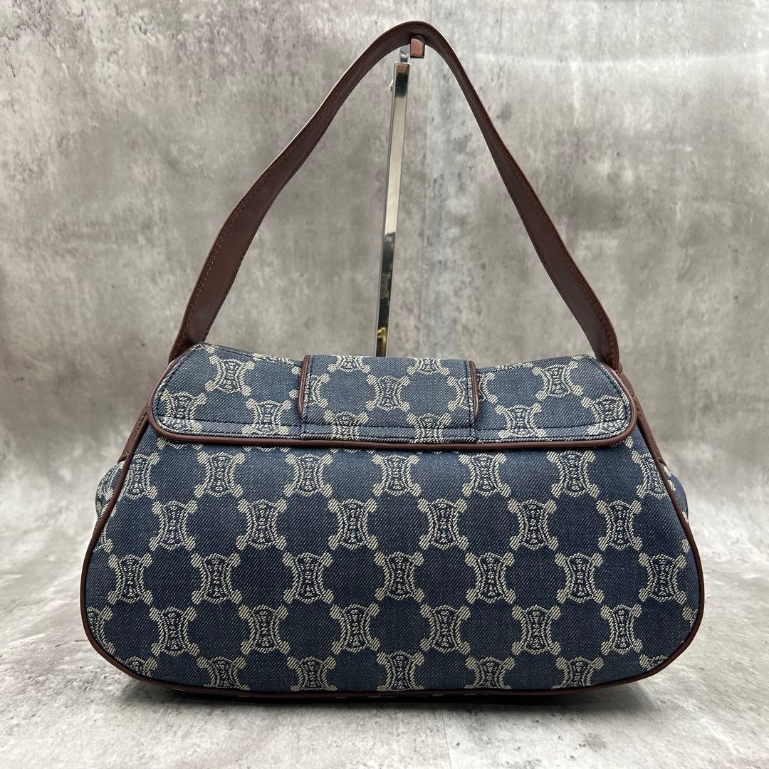 【極美品】 セリーヌ ワンショルダーバッグ パリマカダム デニム ロゴ金具