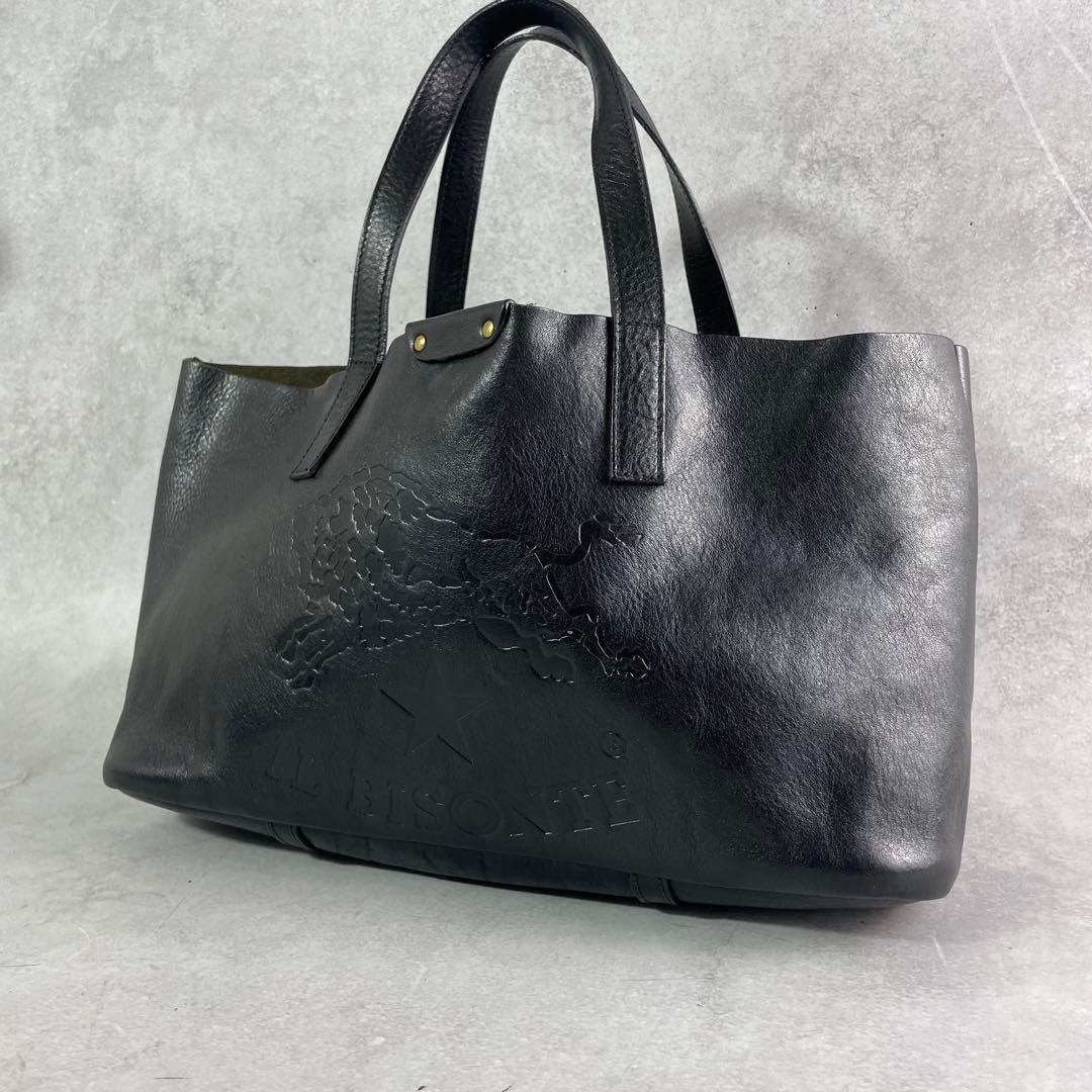 入手困難✨ イルビゾンテ ハンドバッグ レザー デカロゴ 本革 ブラック