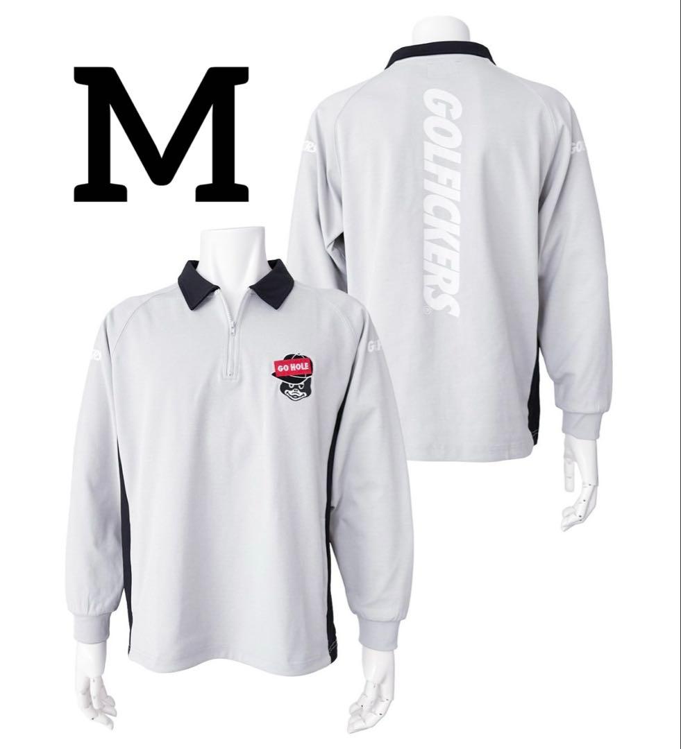 新品 golfickers ゴルフィッカーズ ロングスリーブジップシャツ グレー