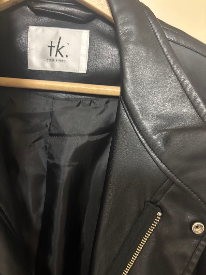 タケオキクチ　シンセティックレザー　BIG　モッズコート　メンズ