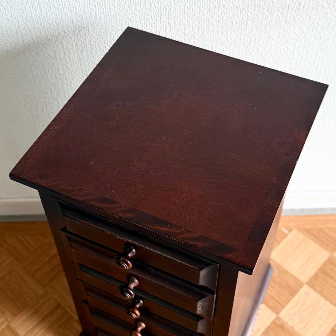 SNT1296 北海道民芸家具 神居民芸 樺材 無垢 引き出し 小箪笥 6段