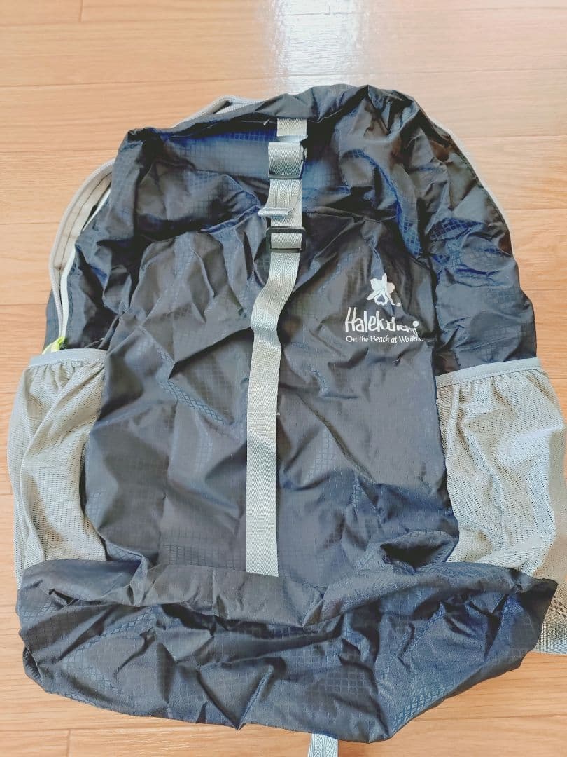 【新品】ハレクラニ ハワイ 限定 折り畳みバックパック エコリュック 黒