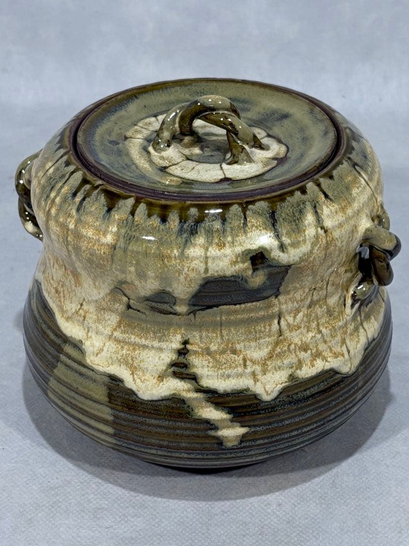 小代焼(小岱焼) 近重治太郎作 水指　美品　共箱　茶道具　替蓋付　送料込