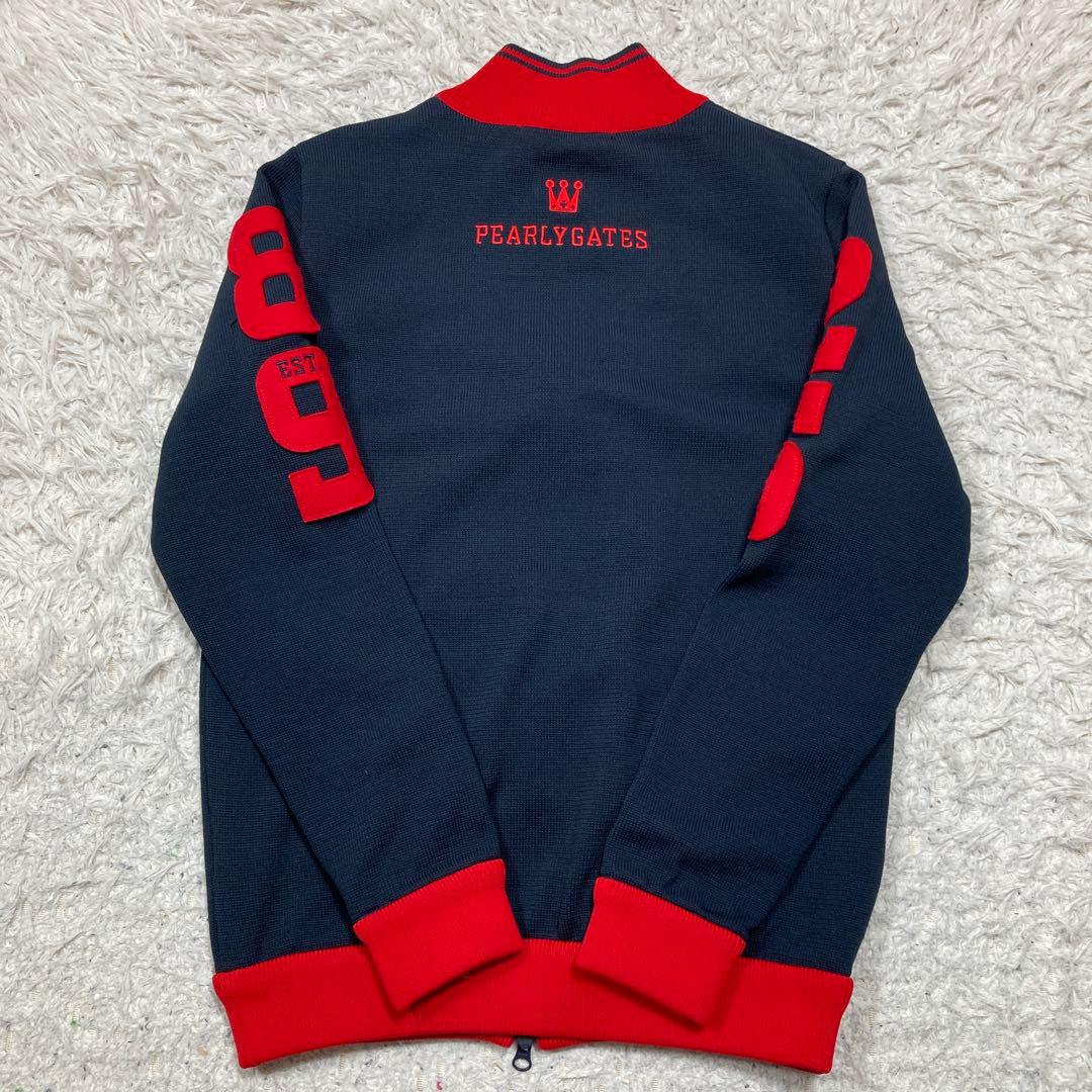 未使用級 パーリーゲイツ ドライバーズニット 25周年記念品 紺 赤 サイズ5