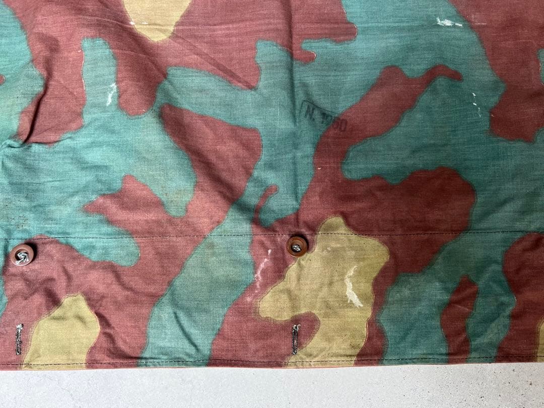 ②1950年 デッドストック イタリア軍幕 タープ テント サンマルコ迷彩 実物