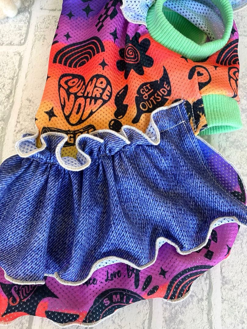 犬服 ワンピース(Ｓ) ꒡̈⃝Lily꒡̈⃝ハンドメイド