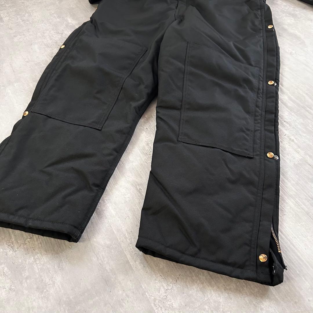 P276【42R】【ダブルニー】カーハート 防寒つなぎ 中綿入り 黒 メキシコ製