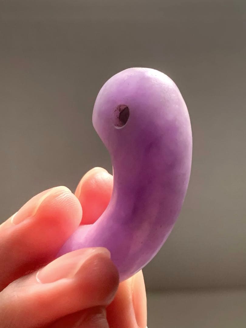 古墳期　出土　超ろうかん糸魚川紫翡翠勾玉　ラベンダー翡翠　縄文　石器　土器　根付