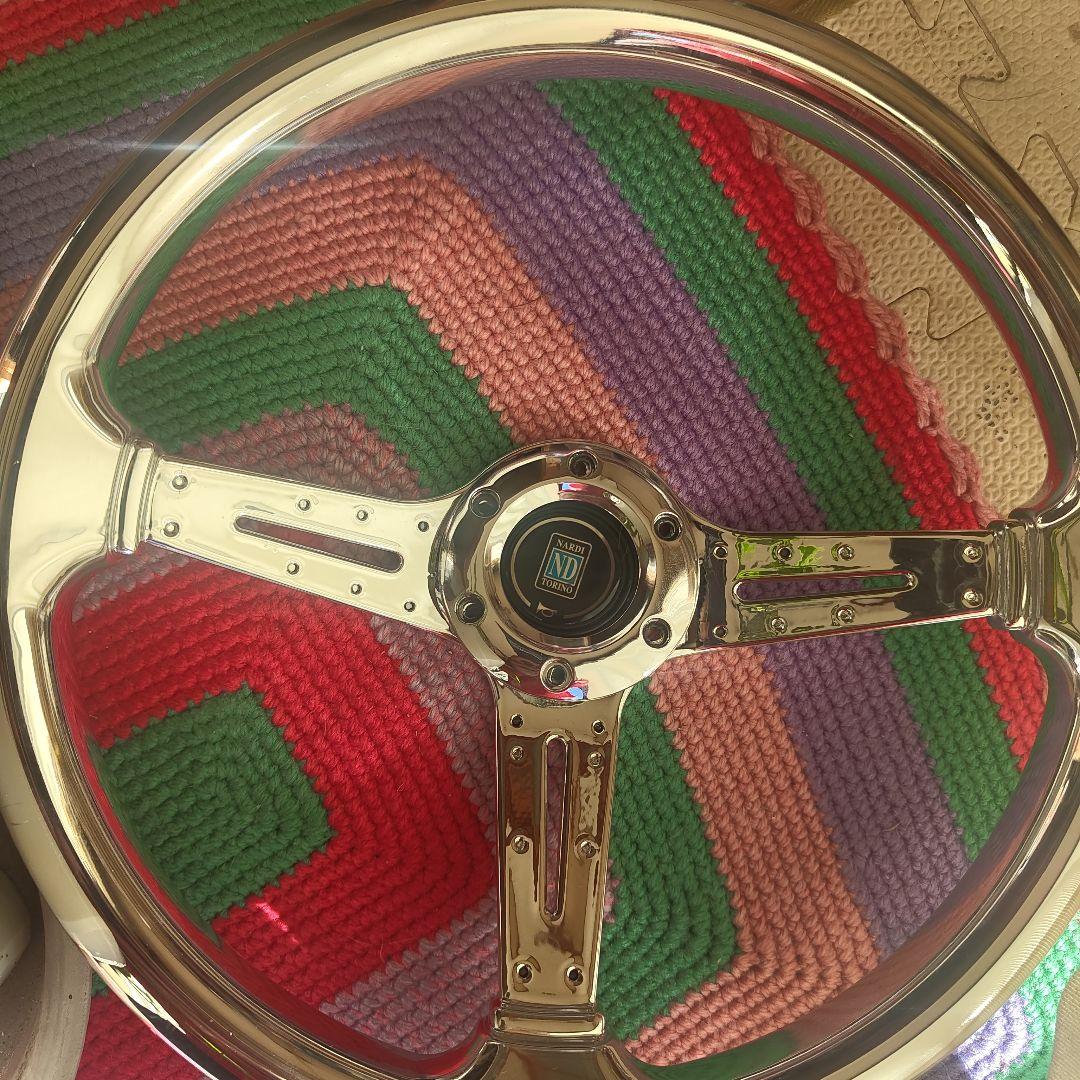 NARDI シルバー 3スポーク ステアリングホイール