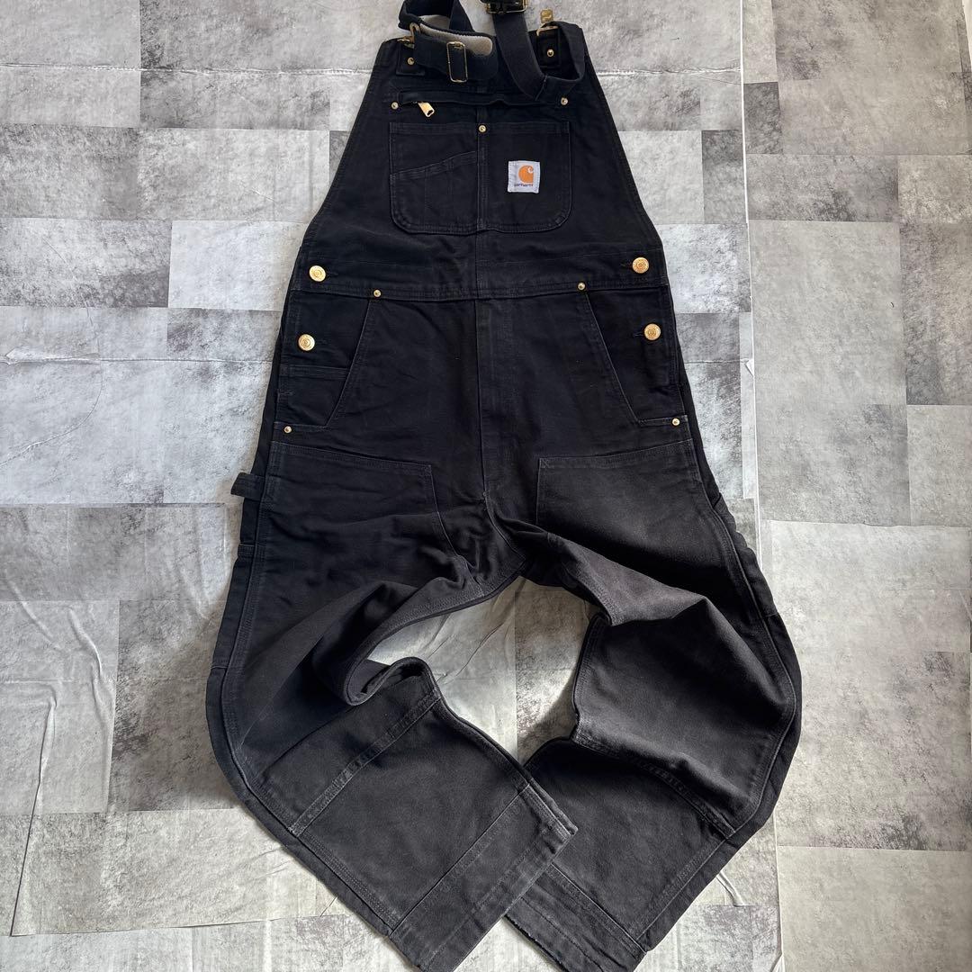 Carhartt ブラックオーバーオール　W32 L30