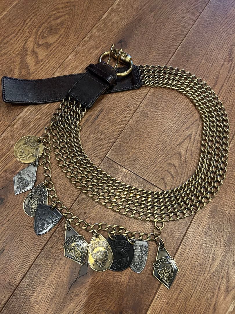 GUCCI ヴィンテージ　装飾チェーンベルト