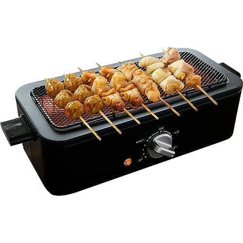 A[山善] 焼き鳥焼き器 減煙 電気七輪 卓上 焼き鳥 焼肉 ひとり占めグリル