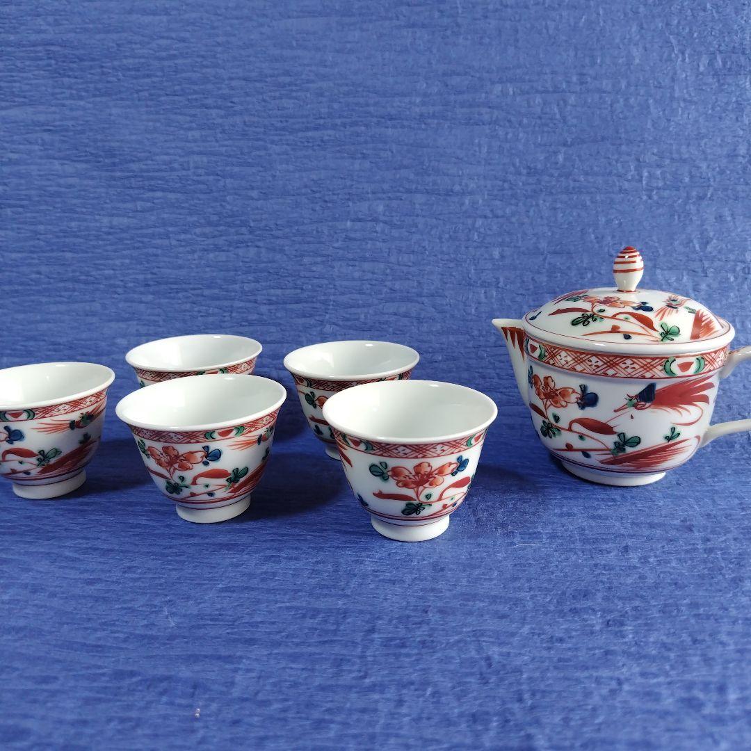 九谷焼　上出長右衛門前茶茶碗　湯のみ　急須　セット　レトロ　アンティーク