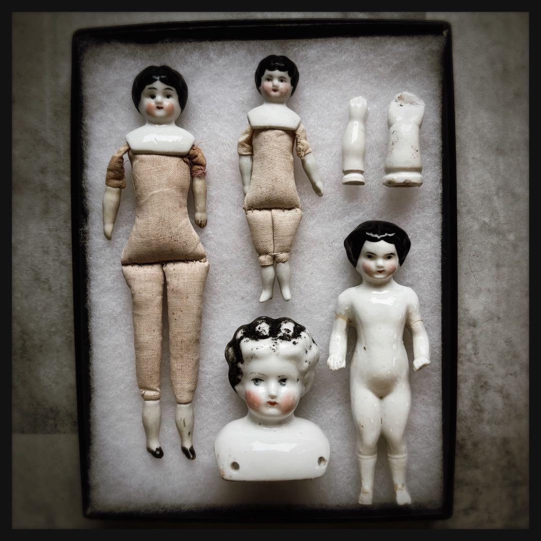 アンティーク　 ジャンクドロワーセット チャイナヘッドドール