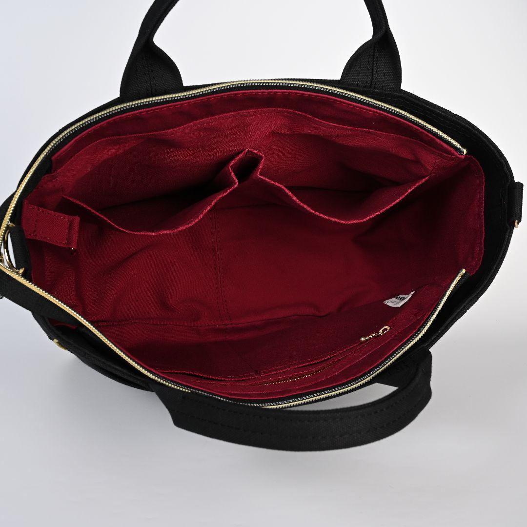 [柴はち☆]8号/11号×倉敷帆布×8番糸 玉縁ラウンドトートL(黒/金)