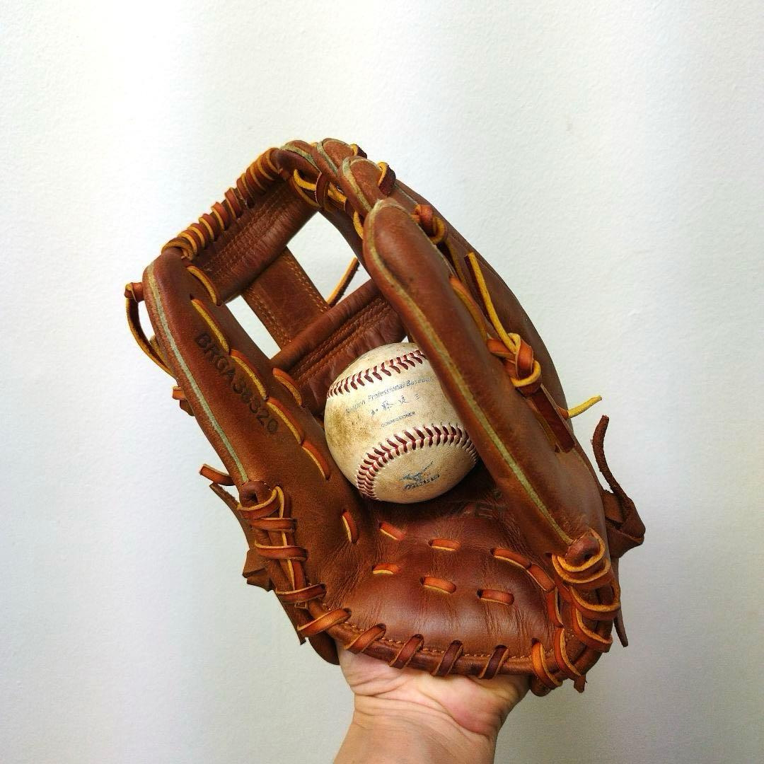 408 ZETT ビンテージ 希少 型抜群 即戦力 軟式 内野手用グローブ