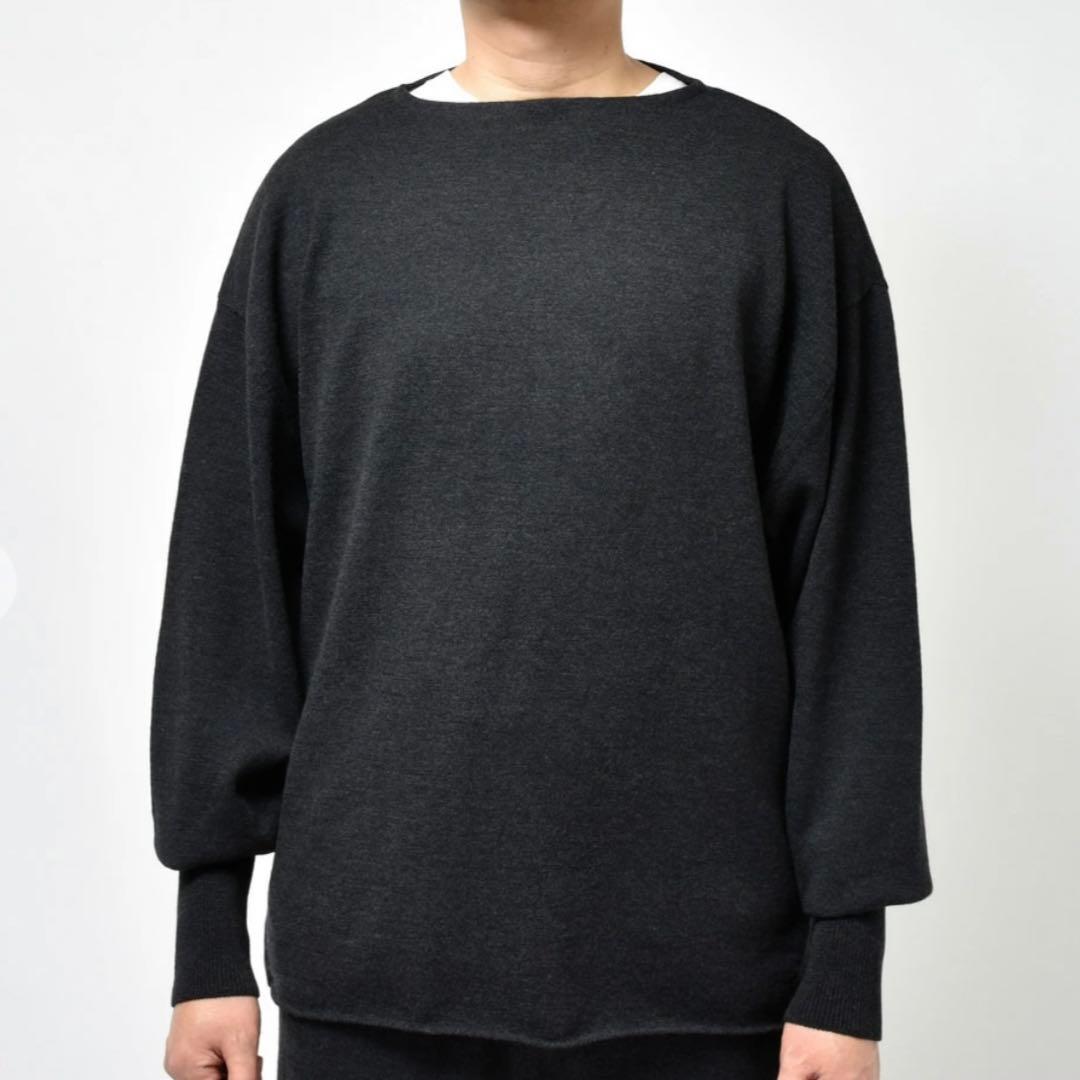 COMOLI ウール 和紙 コモリ ニット FREE CHARCOAL