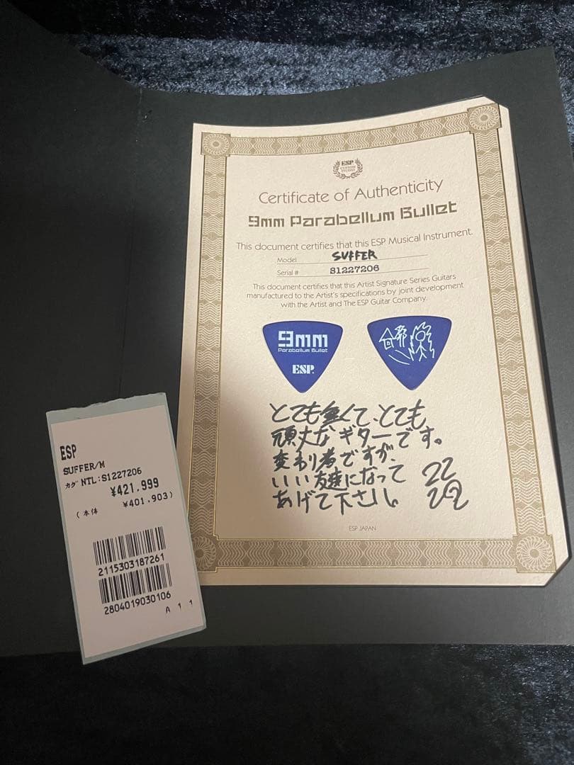 ESP SUFFER/9mm Parabellum Bullet滝善充モデル
