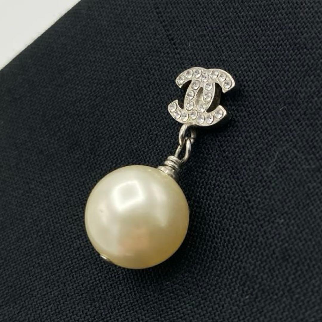 CHANEL ココマーク ラインストーン 07 A フェイクパール 片耳ピアス