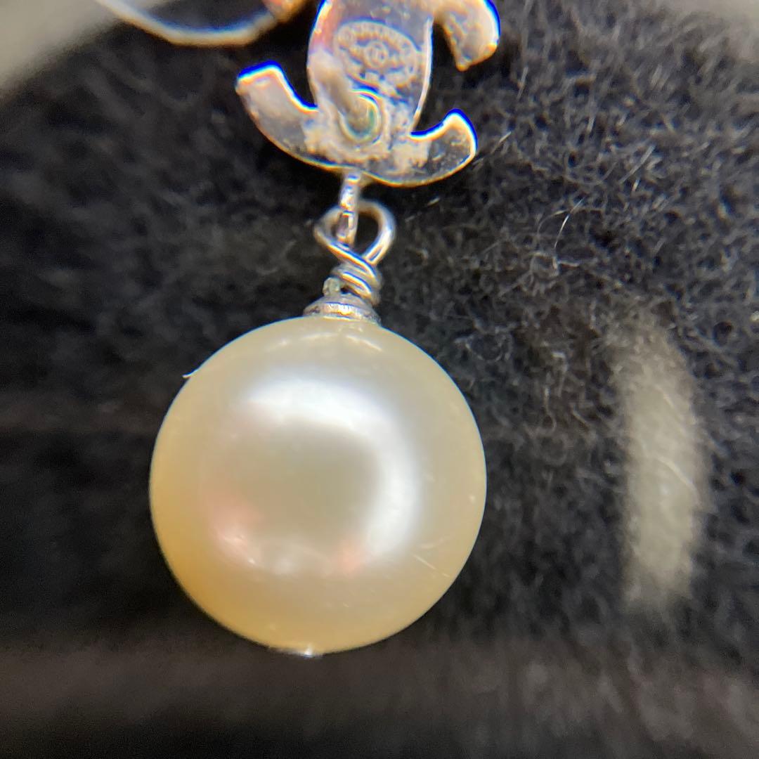 CHANEL ココマーク ラインストーン 07 A フェイクパール 片耳ピアス